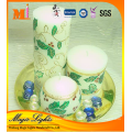 Delicate Sets Christmas Candle with Printing Pattern